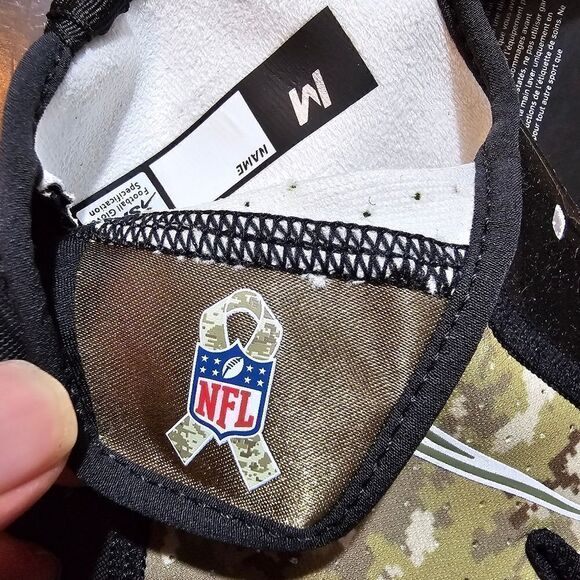 Nike Vapor Jet Salute To Service NFL Receiver Gloves Medium M Camo Green Black - Picture 4 of 10